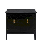 Credenza a 2 ante Nera / Grigia con Scaffali Regolabili, Stile Vintage