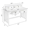 Yaheetech Scrivania per Computer Moderna, Postazione di Lavoro con Organizer Mobile Rimovibile, 4 Cassetti, Gambe in Legno di Pino