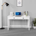 Yaheetech Scrivania per Computer Moderna, Postazione di Lavoro con Organizer Mobile Rimovibile, 4 Cassetti, Gambe in Legno di Pino
