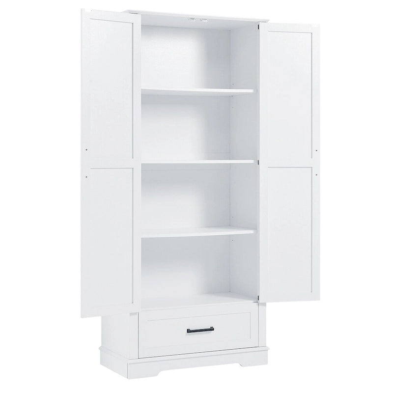 Mobile Alto Contenitore Bianco – 2 Ante e 1 Cassetto, Autoportante