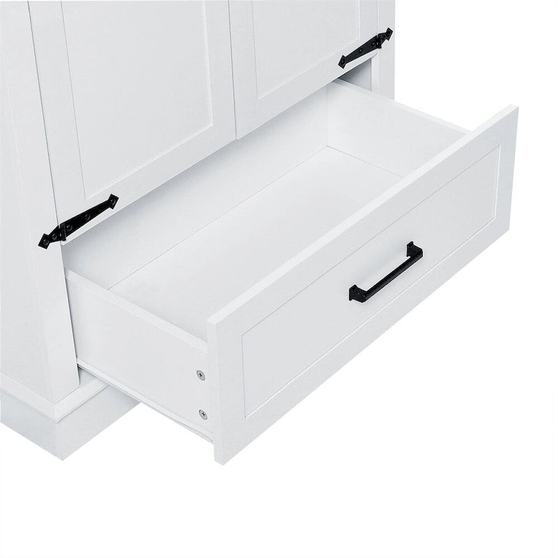 Mobile Alto Contenitore Bianco – 2 Ante e 1 Cassetto, Autoportante
