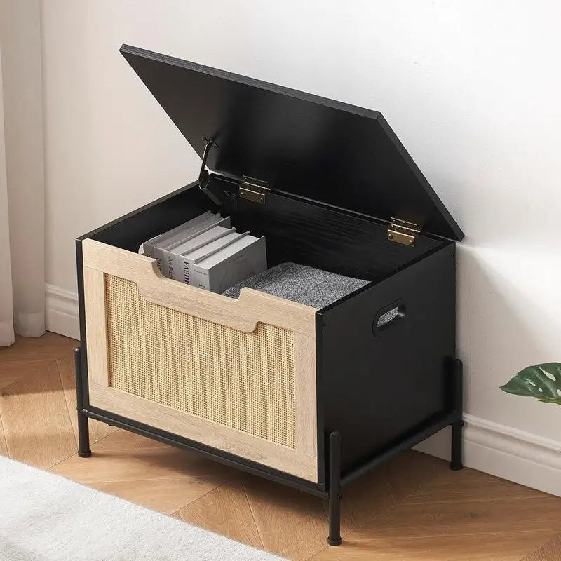 Panca Contenitore Baule Contenitore in Rattan, per Ingresso, Soggiorno e Camera da Letto